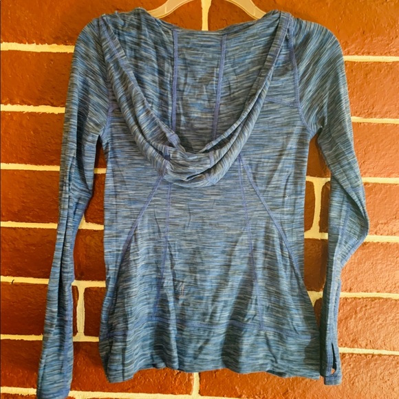 Blue athletic top w/ hood - Picture 3 of 3